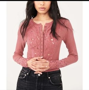 NWT Free People Sidelines Top / Roan Rouge